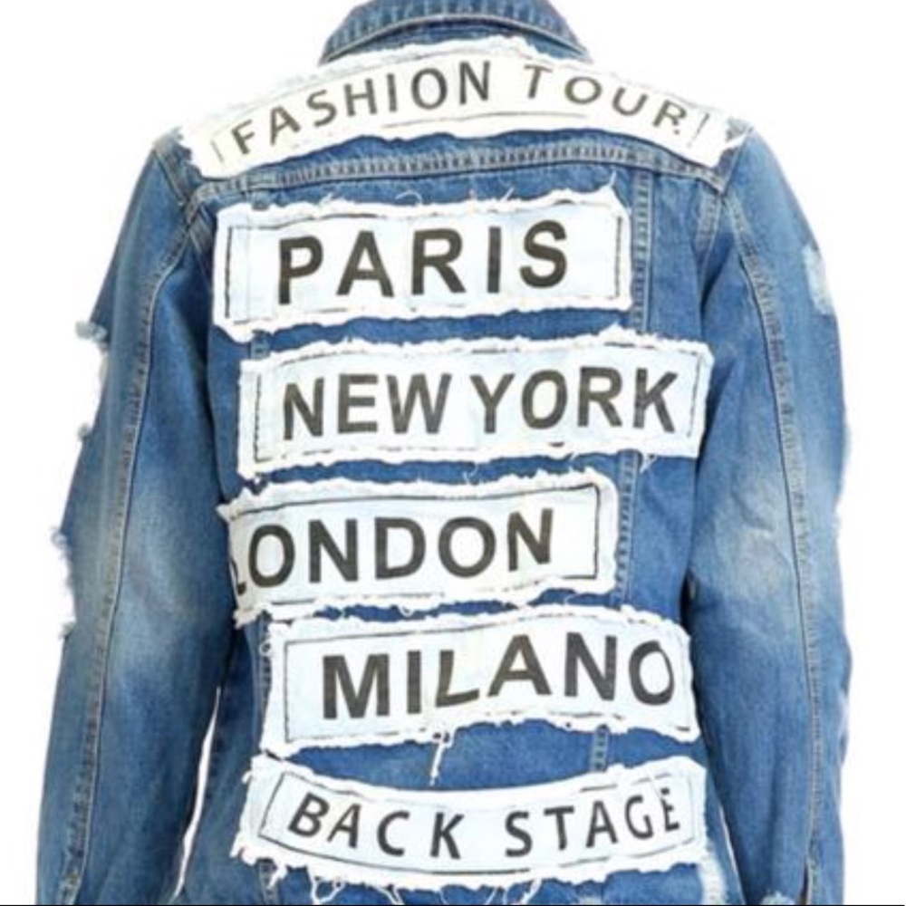 Distressed denim jacket